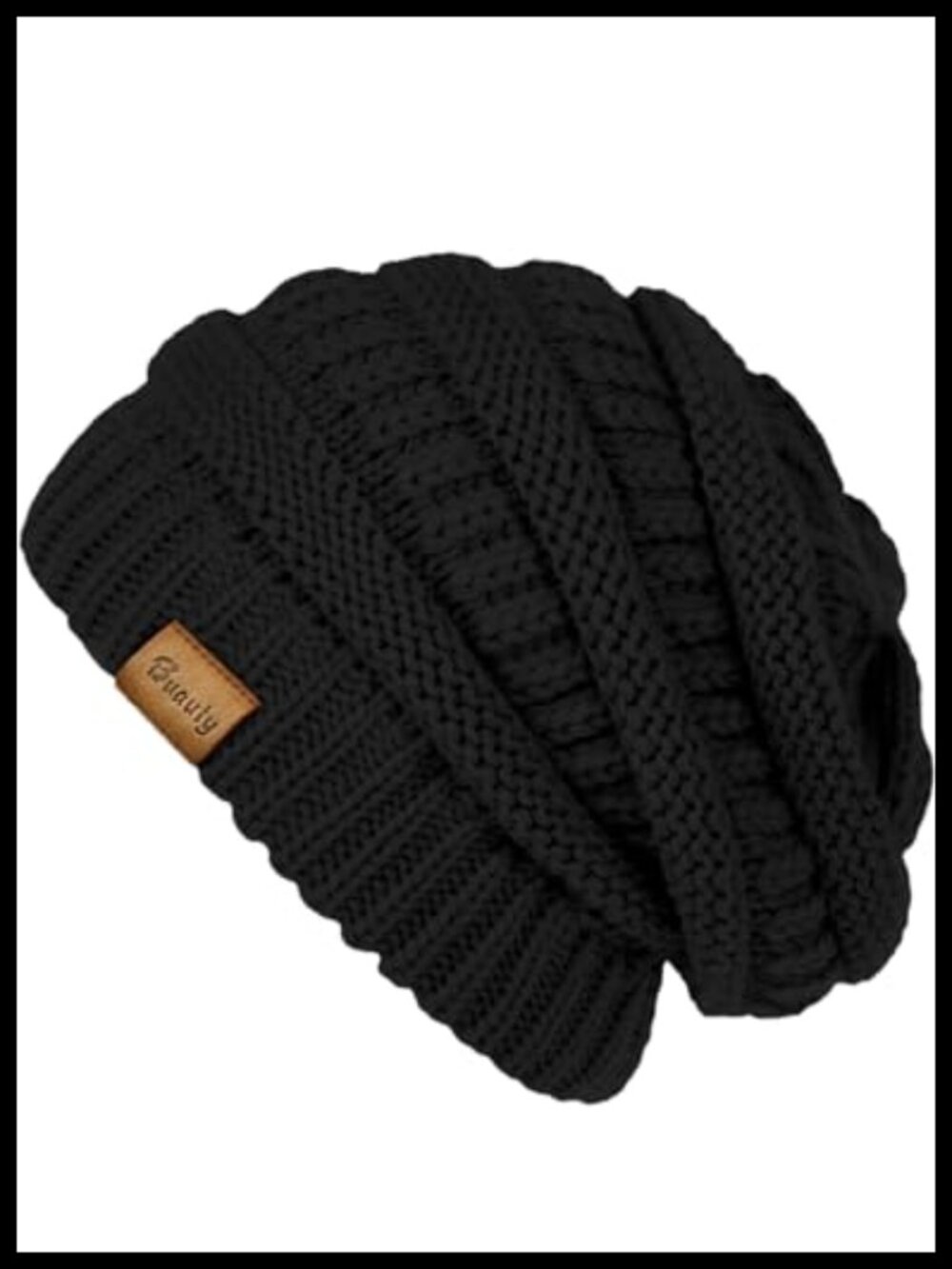Cable Knit Slouchy Beanie Chunky Warm Winter Hat